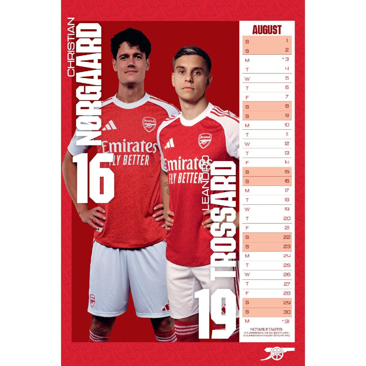 Daricia Arsenal FC 2026 Calendar