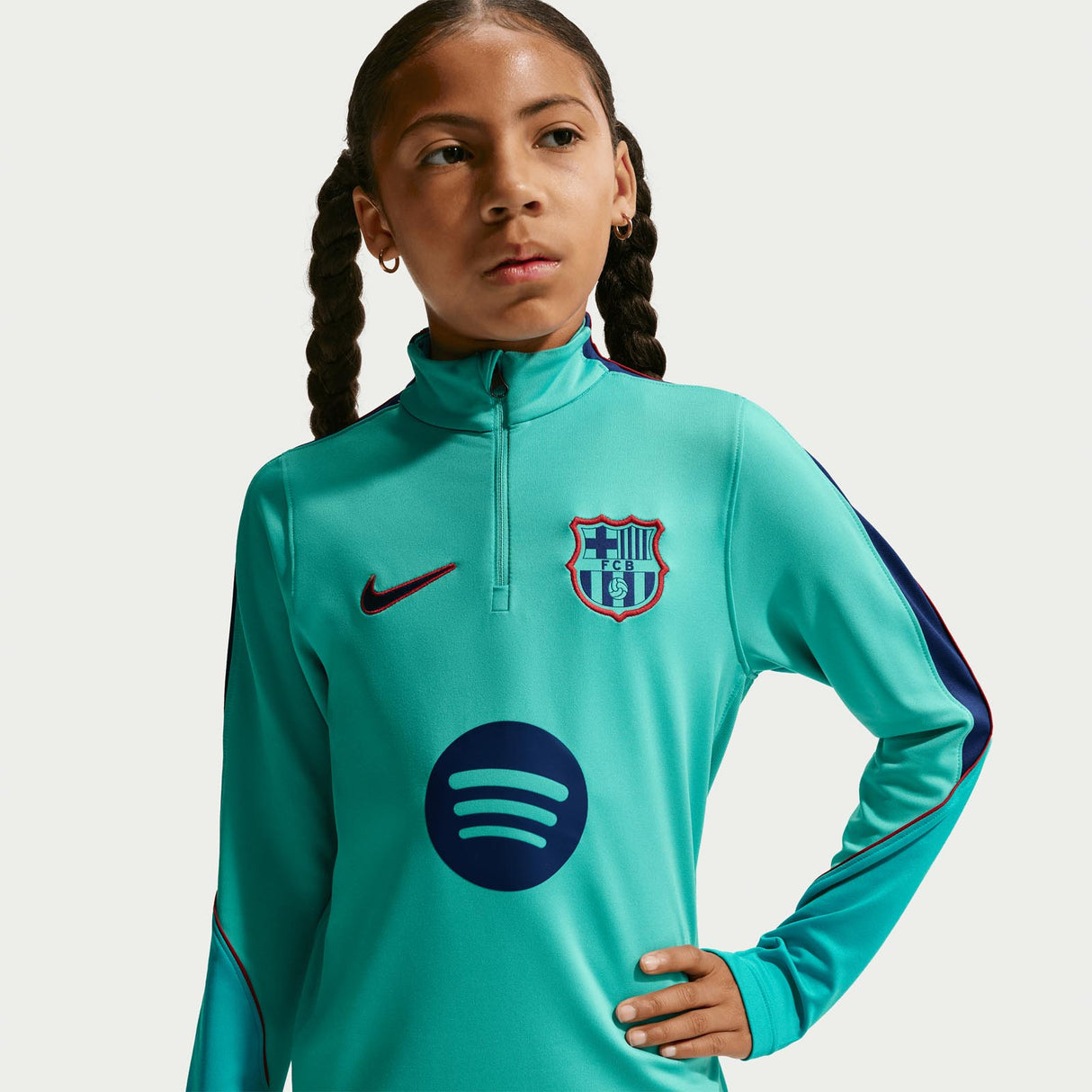 Nike FCB 26 Kids Third Stk Drill Top Grn