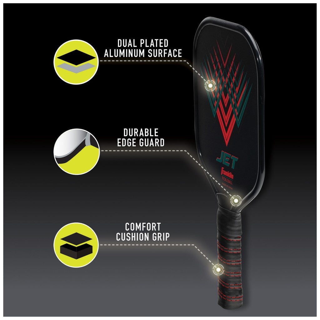 Franklin Jet Alumin Pickleball Pad Bk/Rd