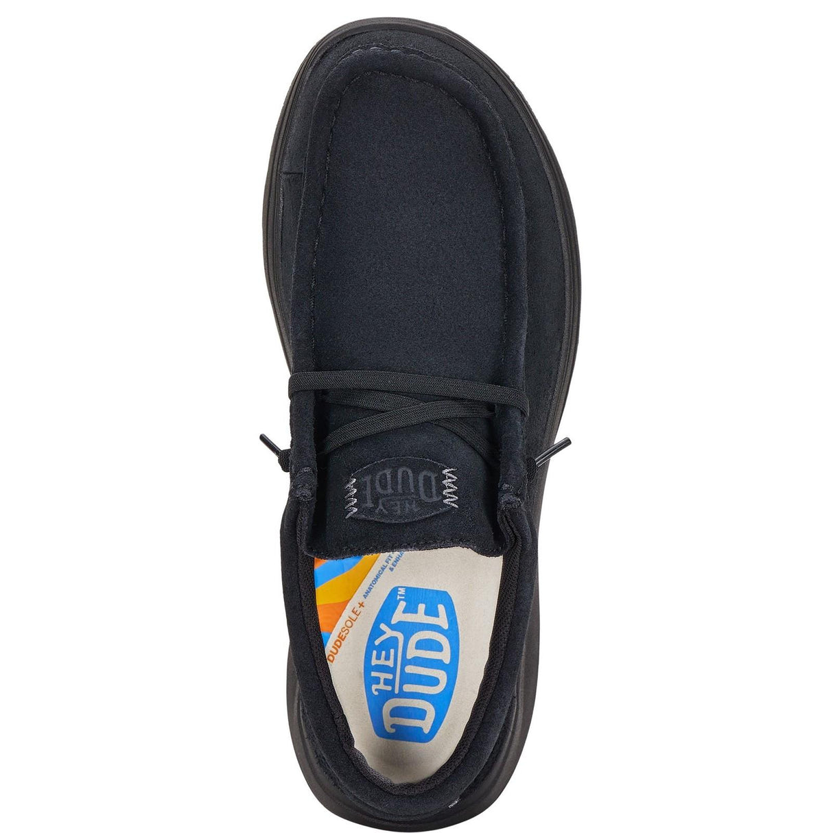 HEYDUDE Mens Wally X Suede Shoes Black
