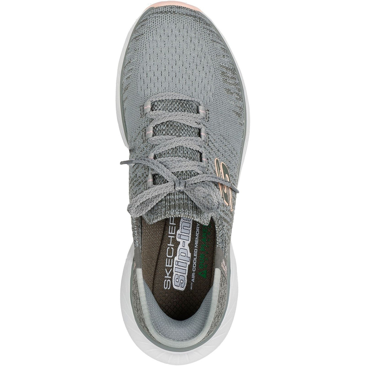 Skechers Womens Edgeride Impression Shoes Green/Orange