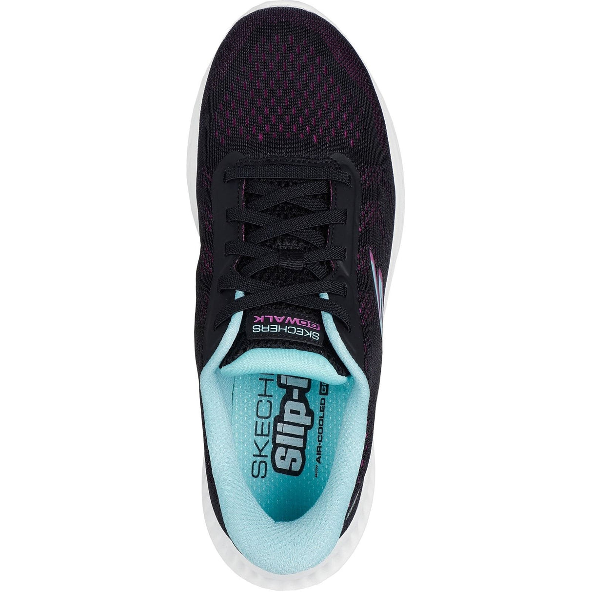 Skechers Womens Go Walk Now Khloe Trainers Black/Purple