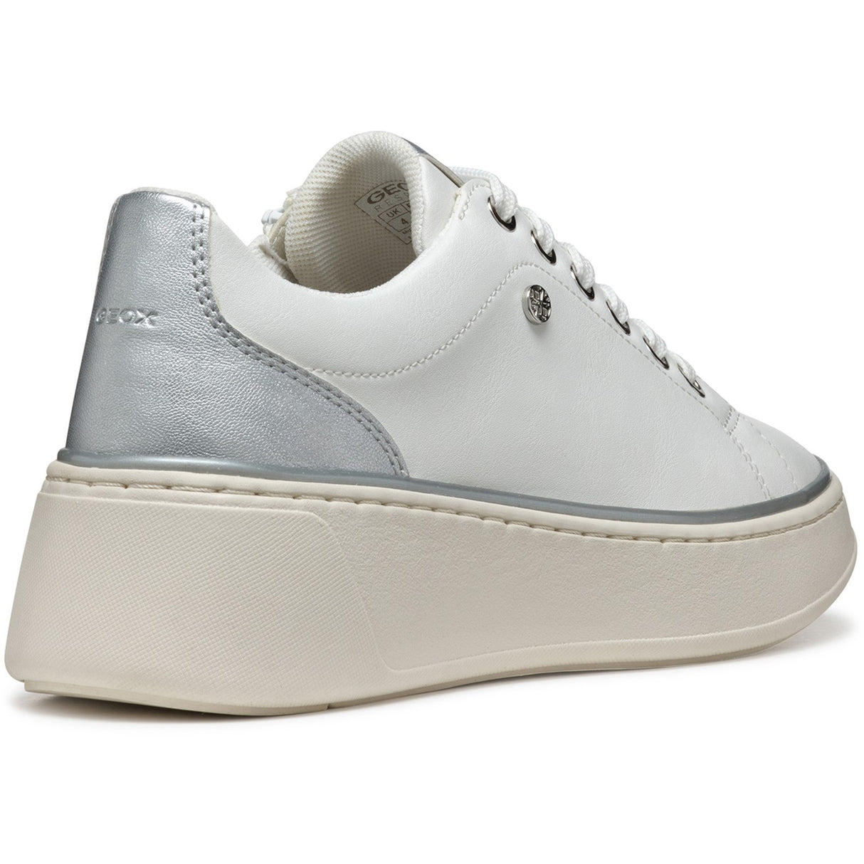 Geox Womens D SUNNETTY SNEAKERS White/Silver