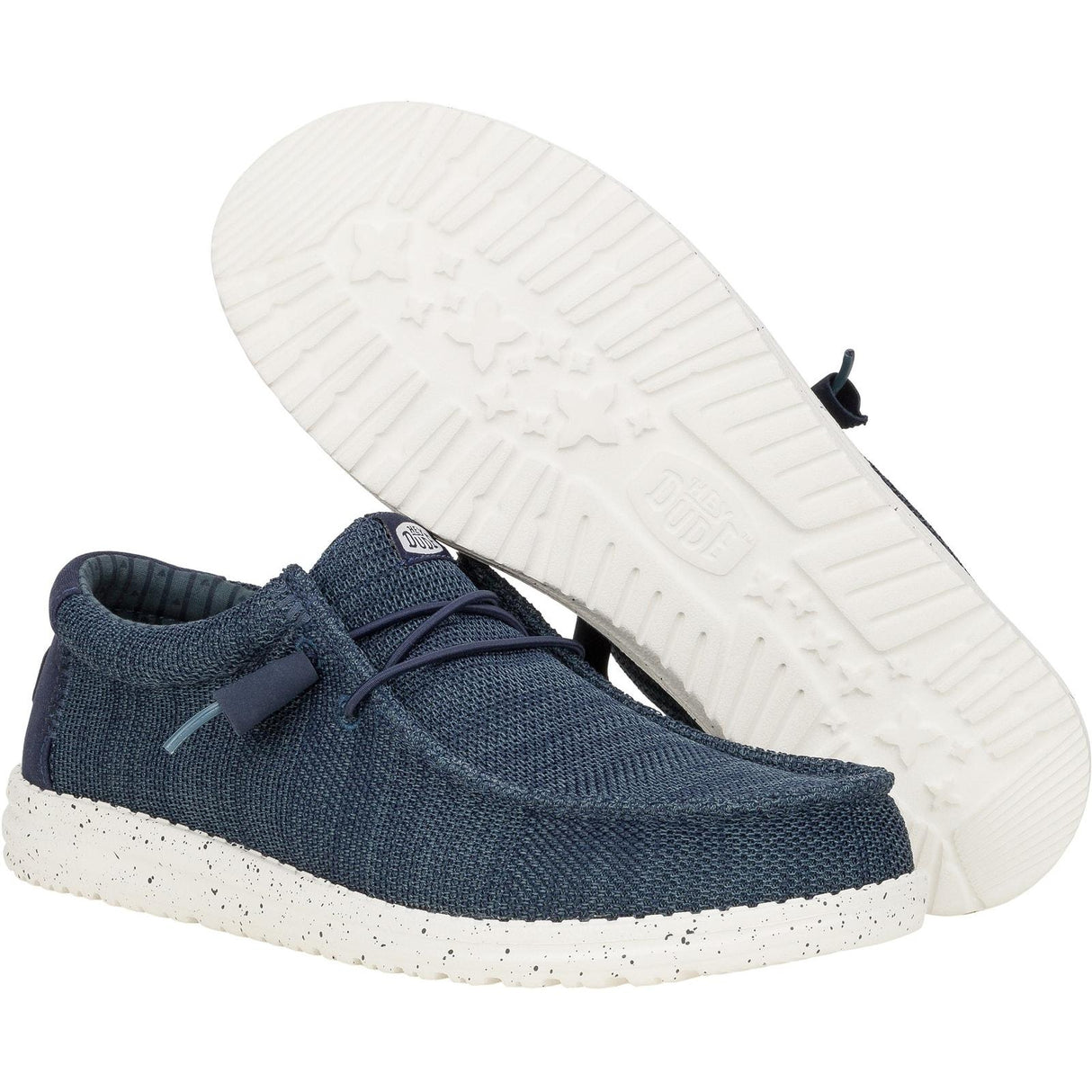 HEYDUDE Mens Wally Stretch Mesh Shoes Navy