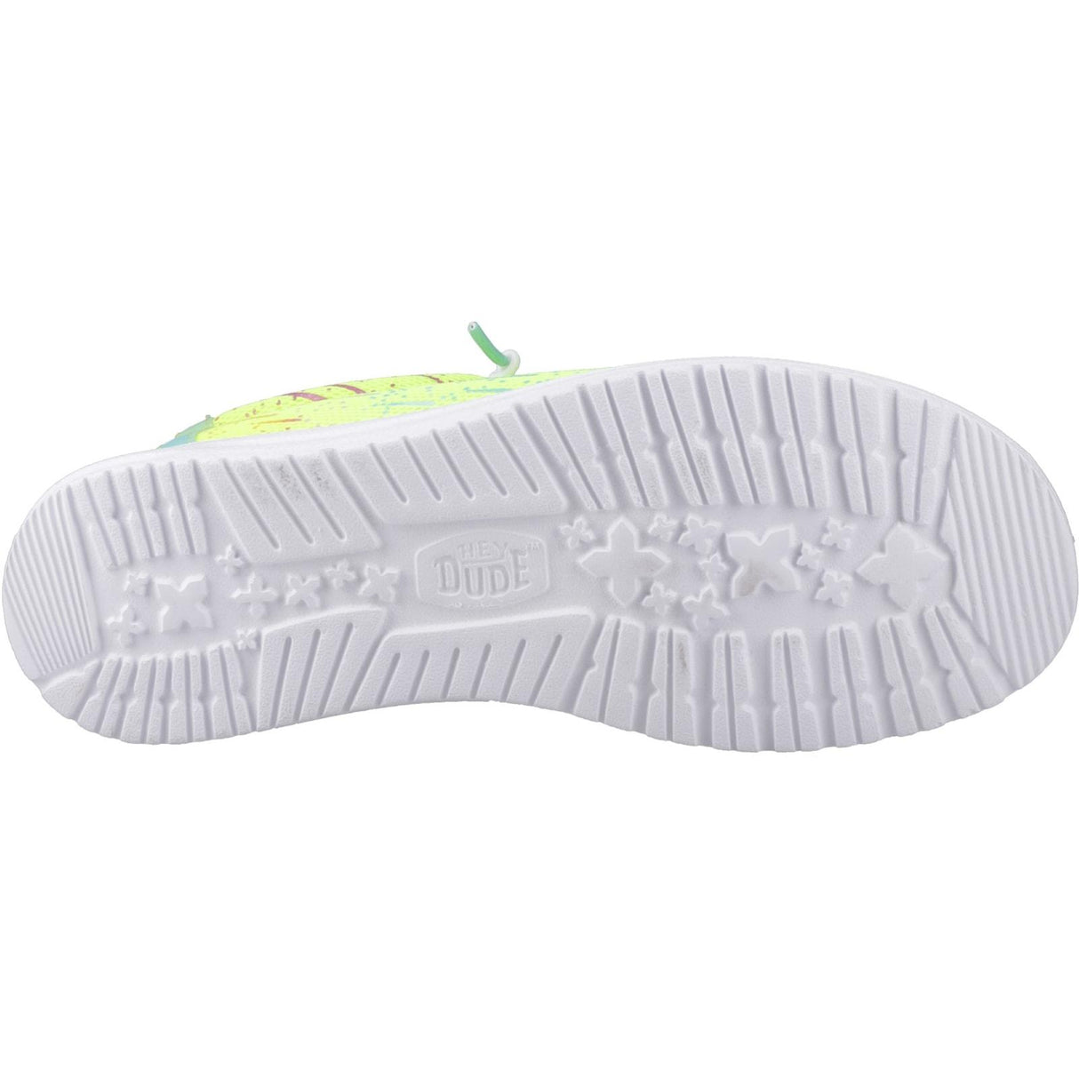 HEYDUDE Mens Wally Party Mesh Shoes Lime Punch/White