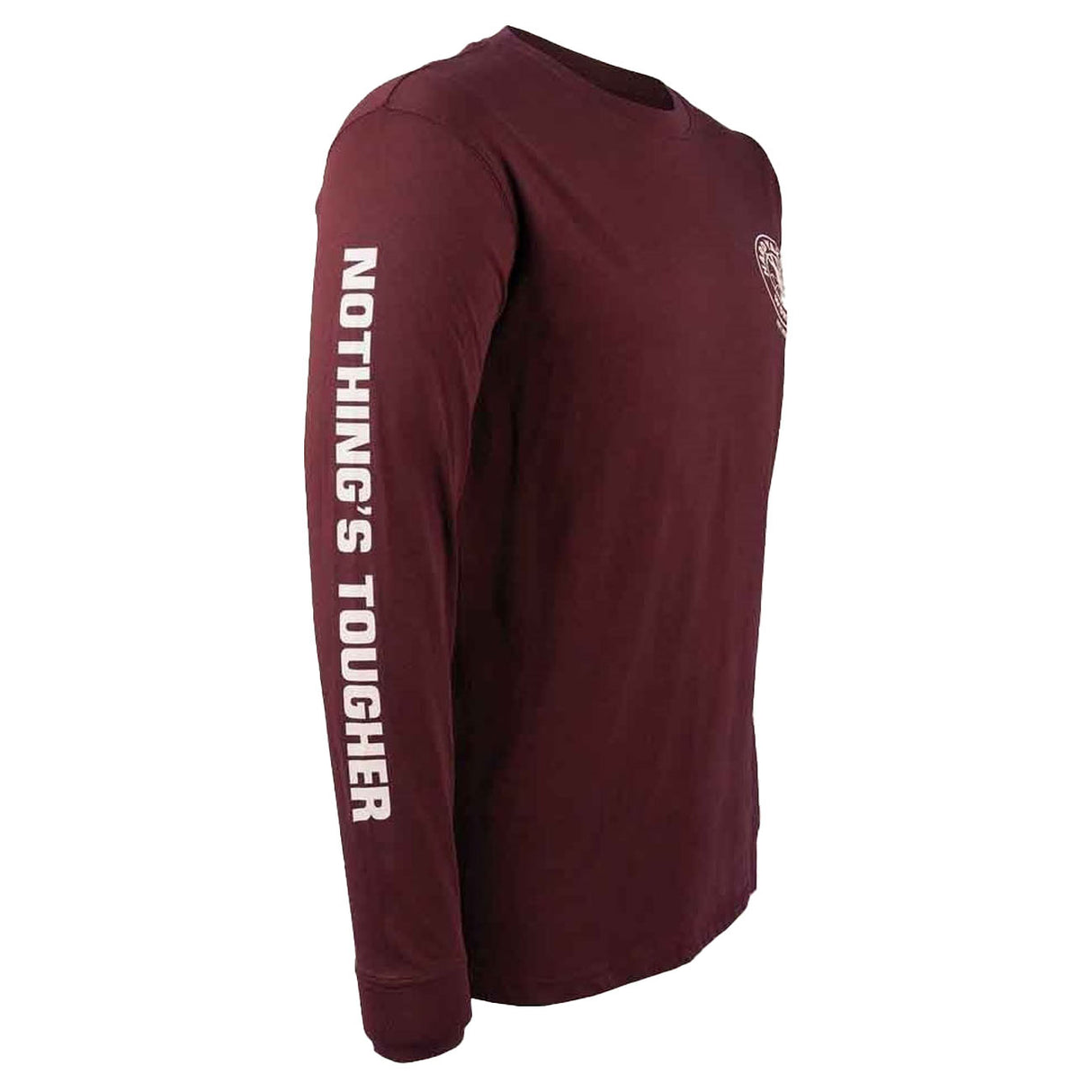 Hard Yakka Mens Heritage Icon Long Sleeve Tee Burgundy