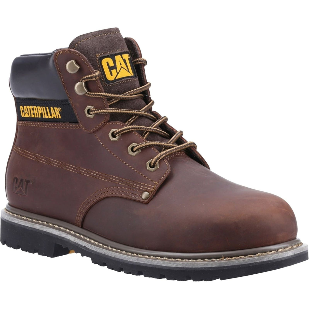 Caterpillar Mens Powerplant GYW Safety Boot Brown