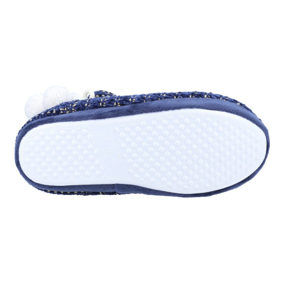 Divaz Womens Saturn Knitted Bootie Slipper Navy