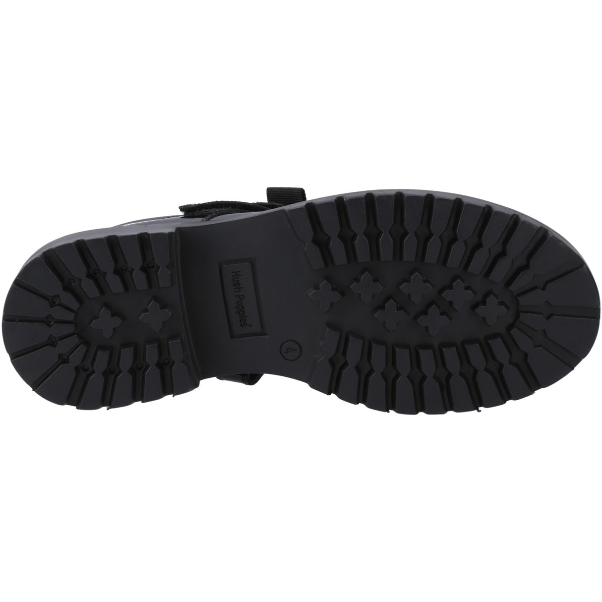 Hush Puppies Girls Astrid Bow Patent Snr Black