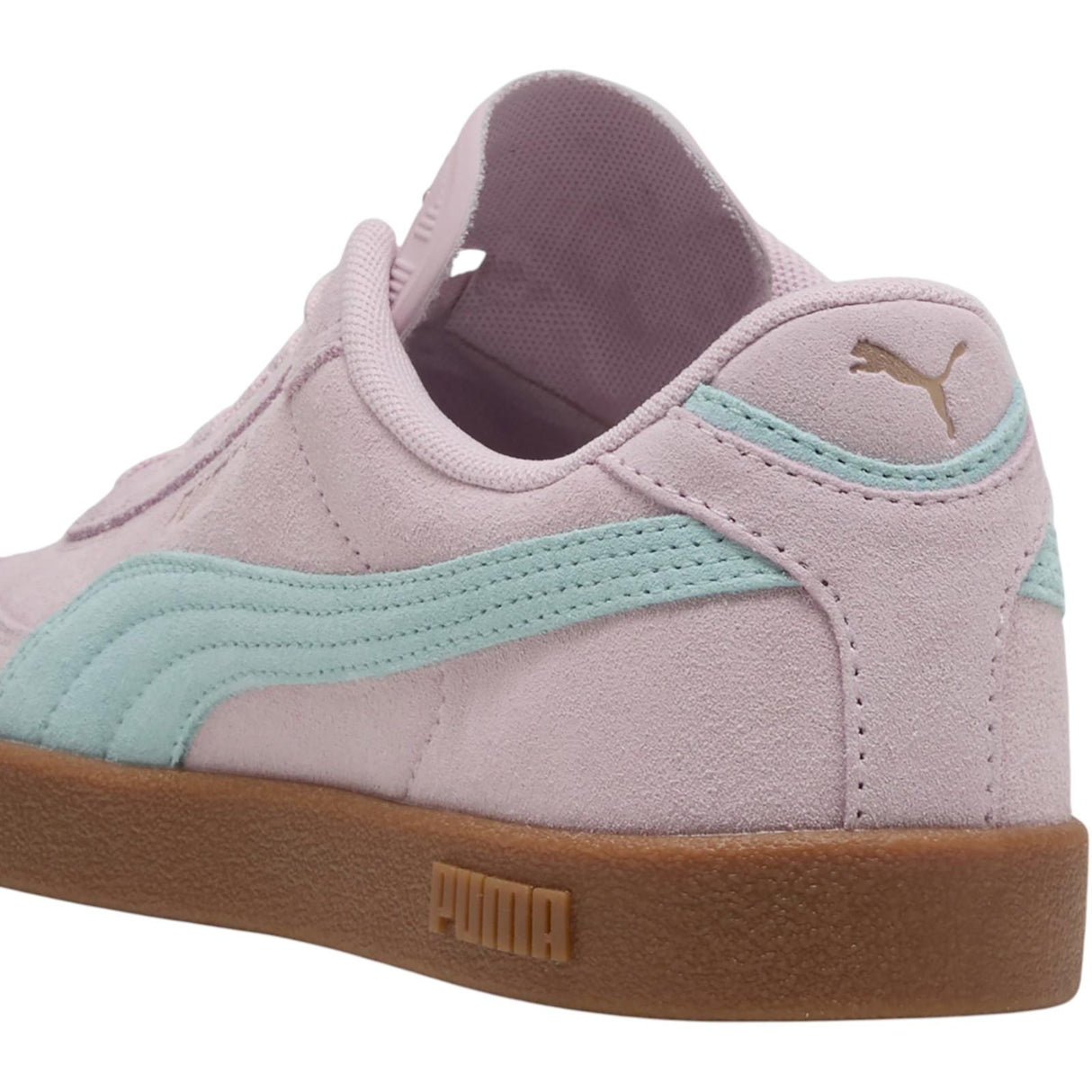 Puma Club II Era Womens Regular-Width Suede Sneakers Back & Side Close-Up View