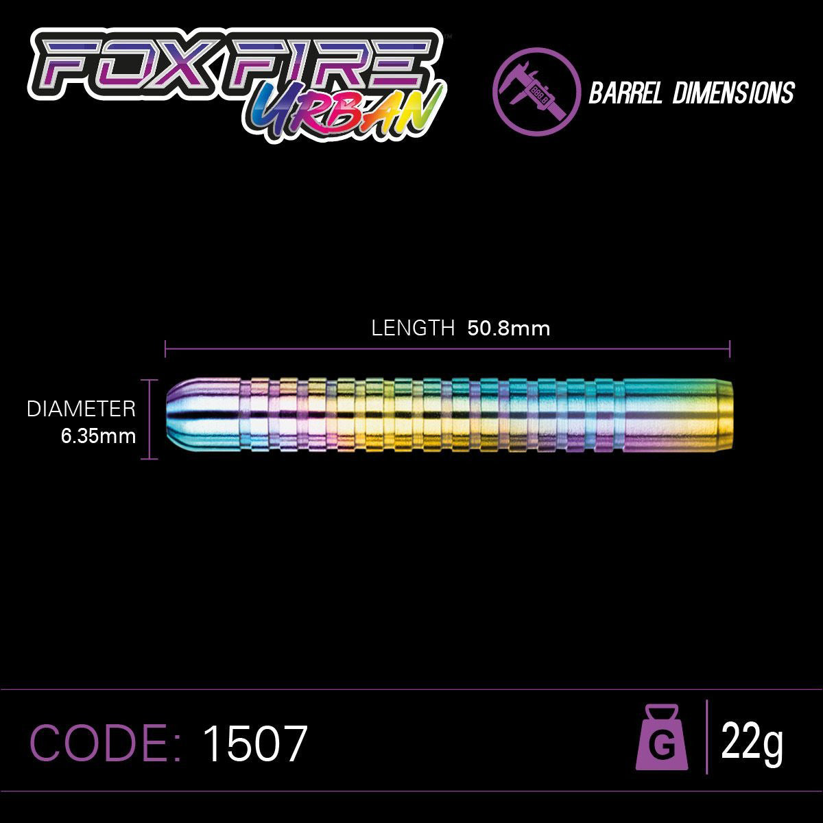 Winmau Foxfire Urban 80% Tungsten alloy 22G Darts