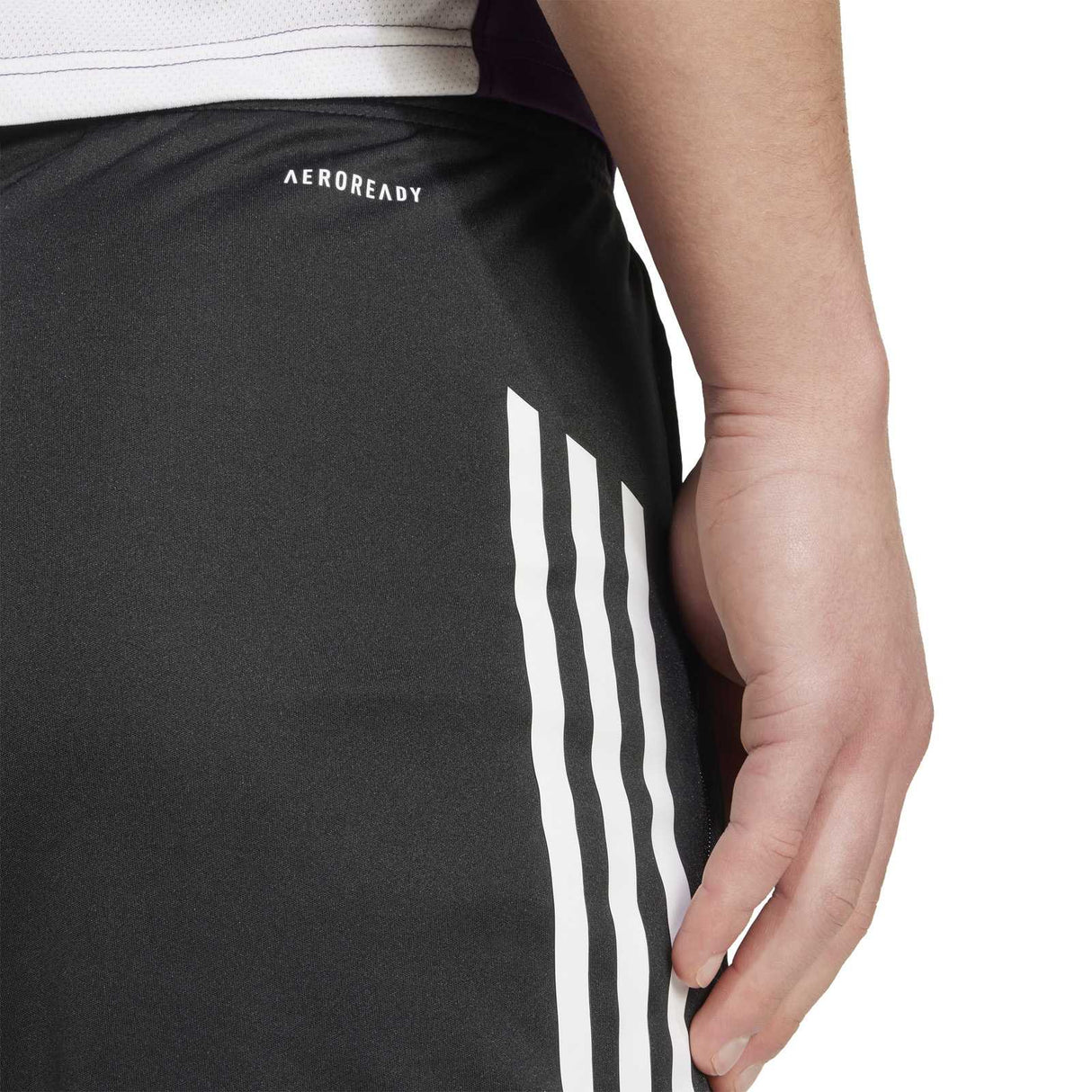 adidas Manchester United Football 2025/26 Adults Short Close-Up Model Aeroready 3 Stripes View
