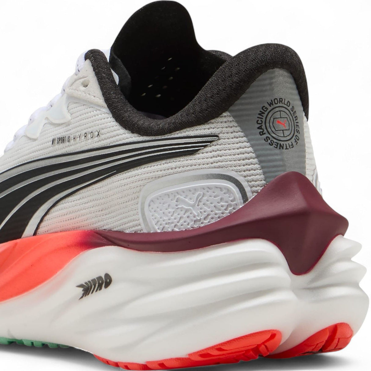 Puma Velocity Nitro 4 Hyrox Womens Regular-Fit Running Shoes Close-Up  Back View