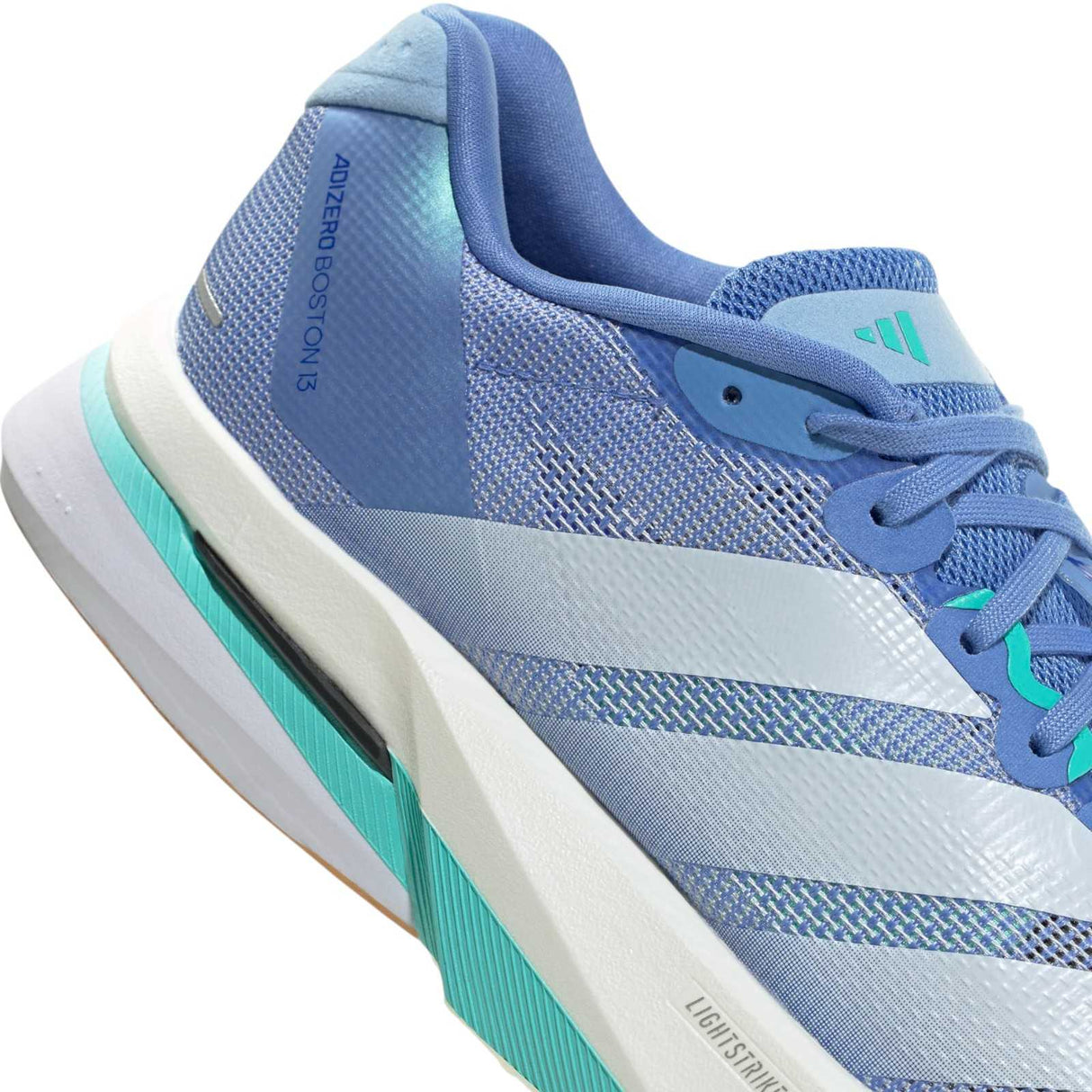 adidas Adizero Boston 13 Lightweight Mens Running Shoes Close-Up Back of Shoe View