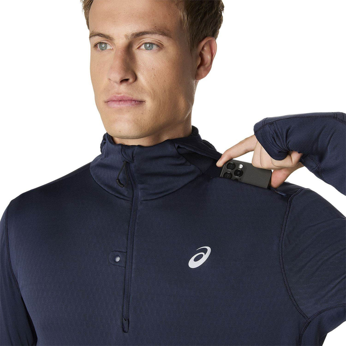 Asics Road Winter Mens LS Hoodie Navy