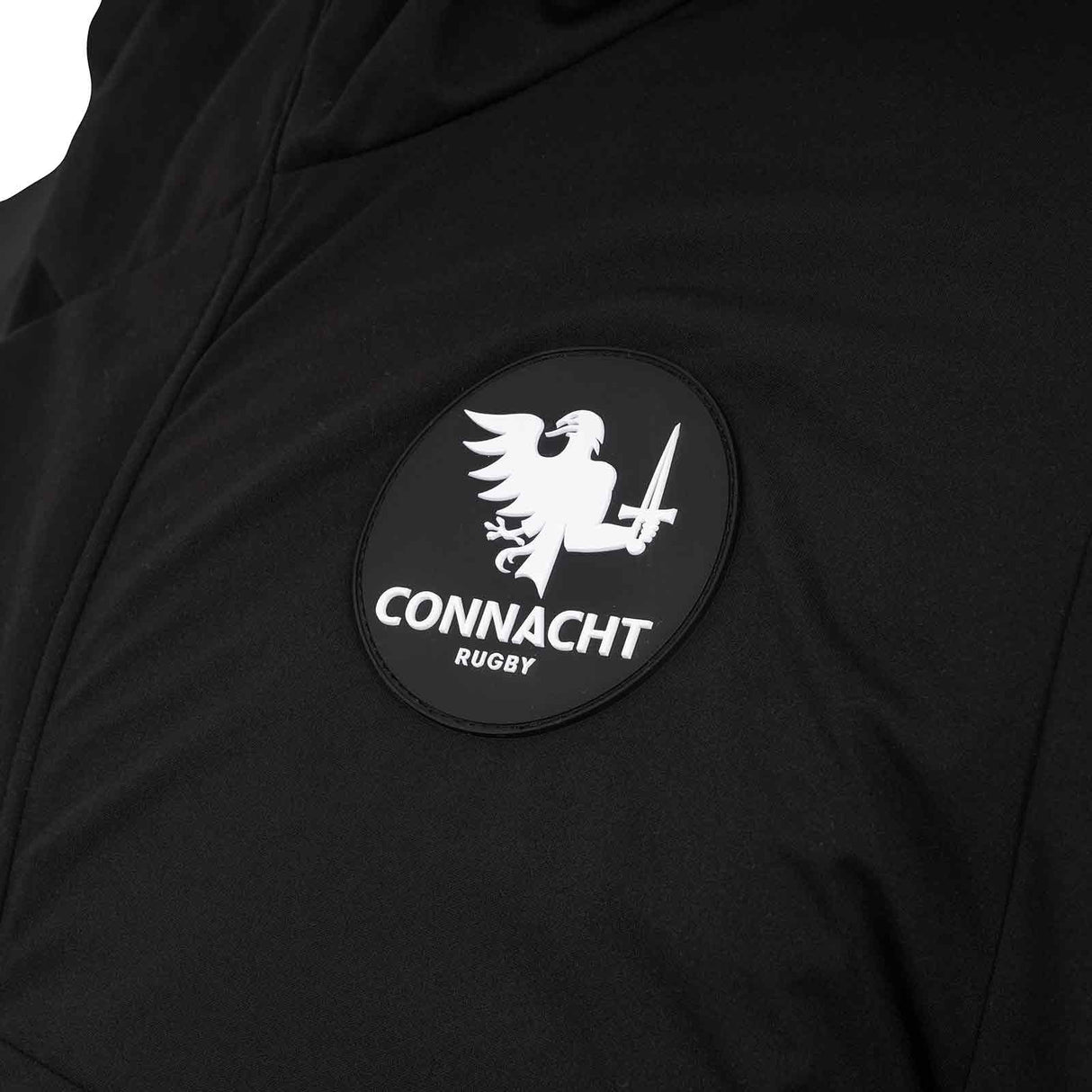 Macron Connacht Rugby 2025/26 Mens WaterProof Parka Jacket Close-Up Connacht Rugby Crest View