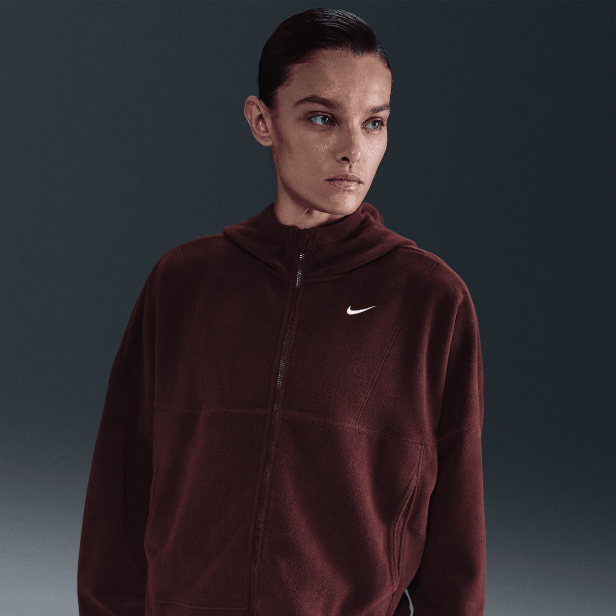 Nike Wmns ONE TF FZ TOP POLAR Maroon