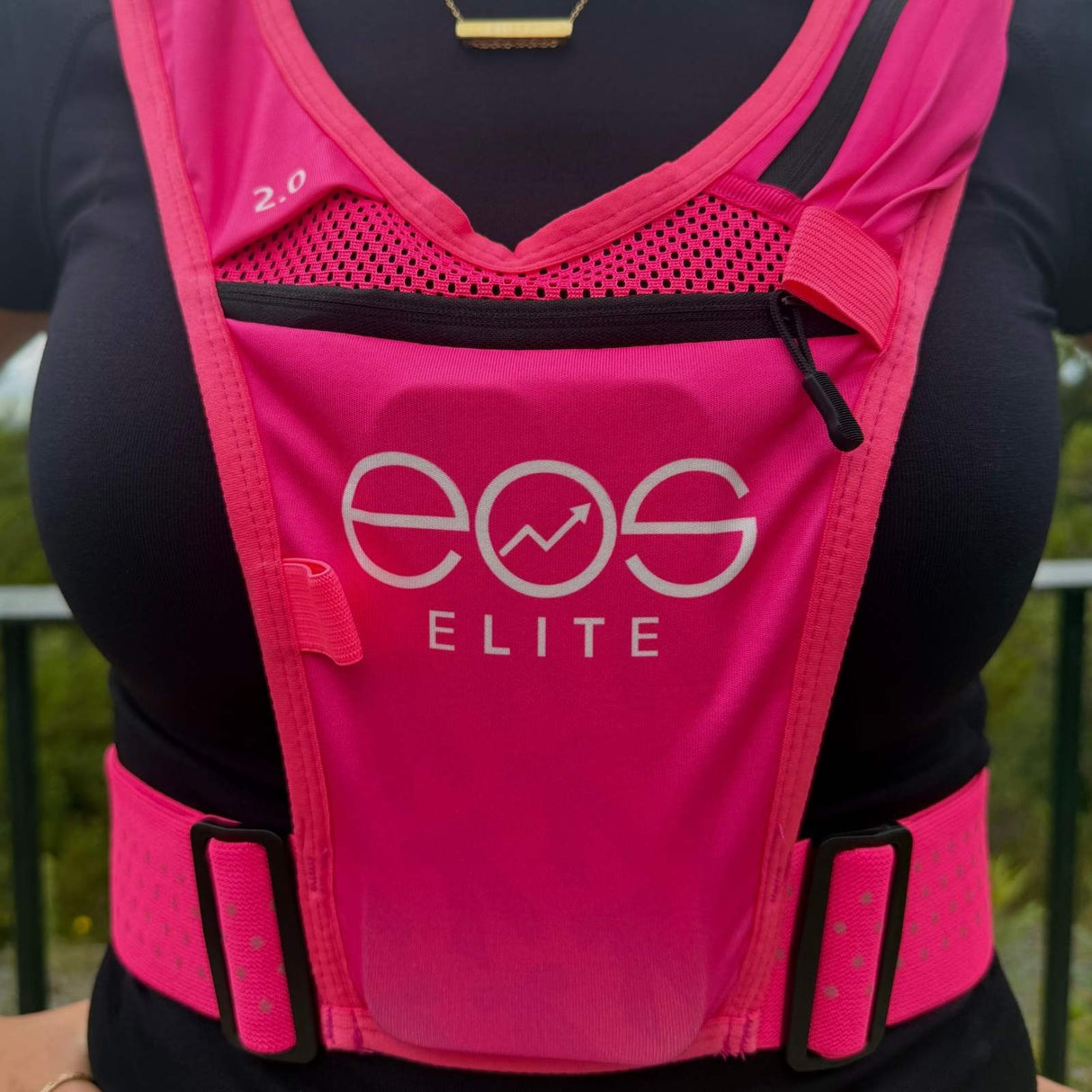 EOS Elite UltraLight 2.0 Reflective Running Vest Model Close-Up Front View