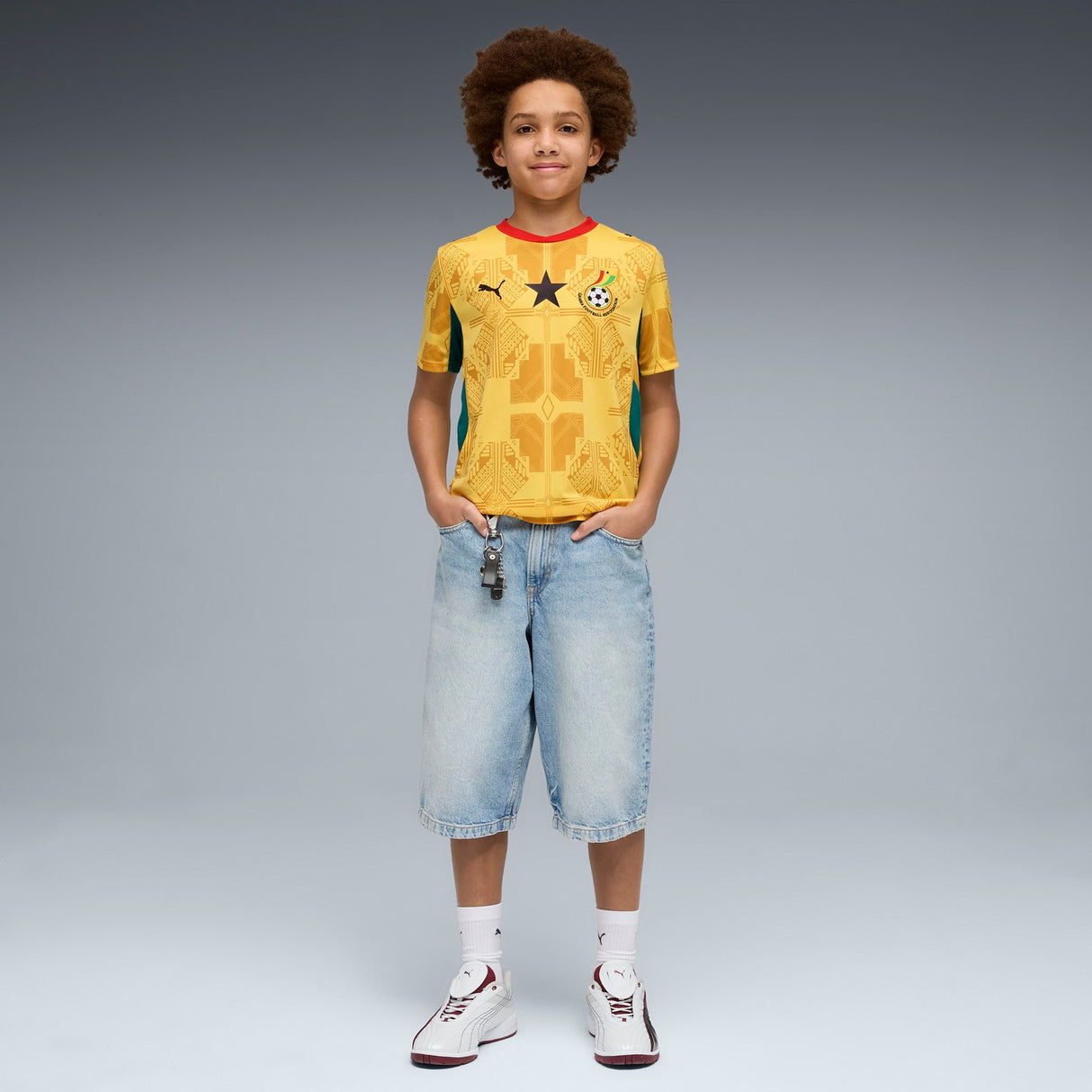 PUMA GHANA WC26 KIDS AWAY JERSEY YELLOW