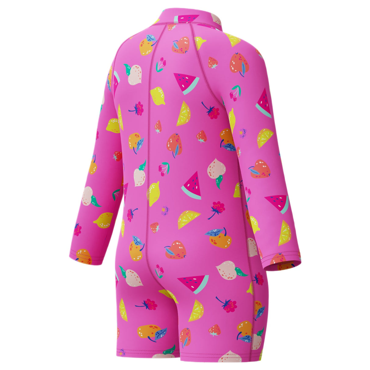 Speedo Jnr LS Print Zip One Piece Pink