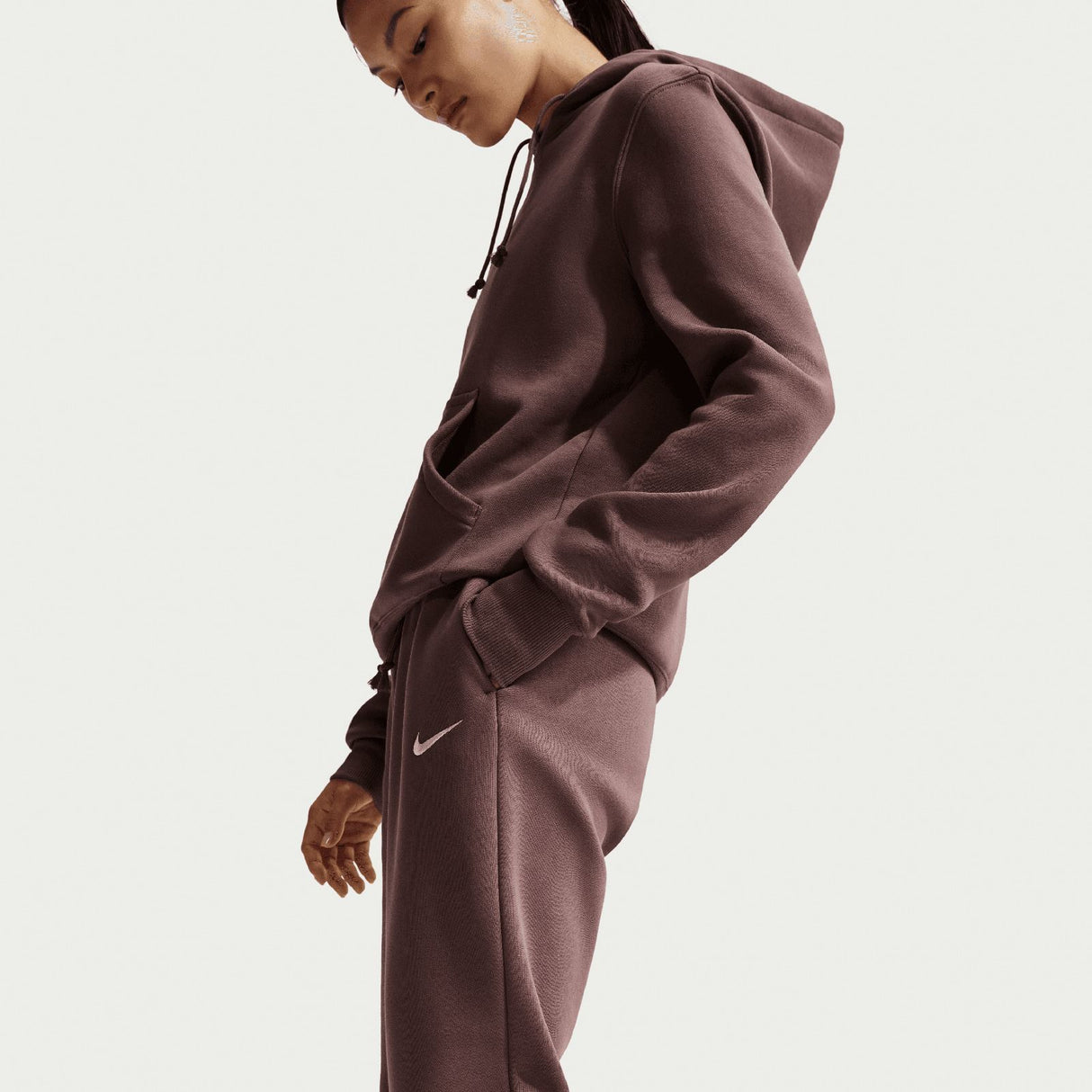 Nike W NSW PHNX FLC MR PANT STD Maroon