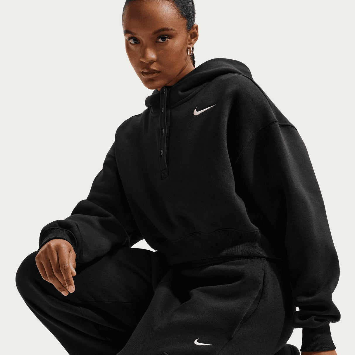 Nike W NSW PHNX FLC CRP HNLY Hoody Blk