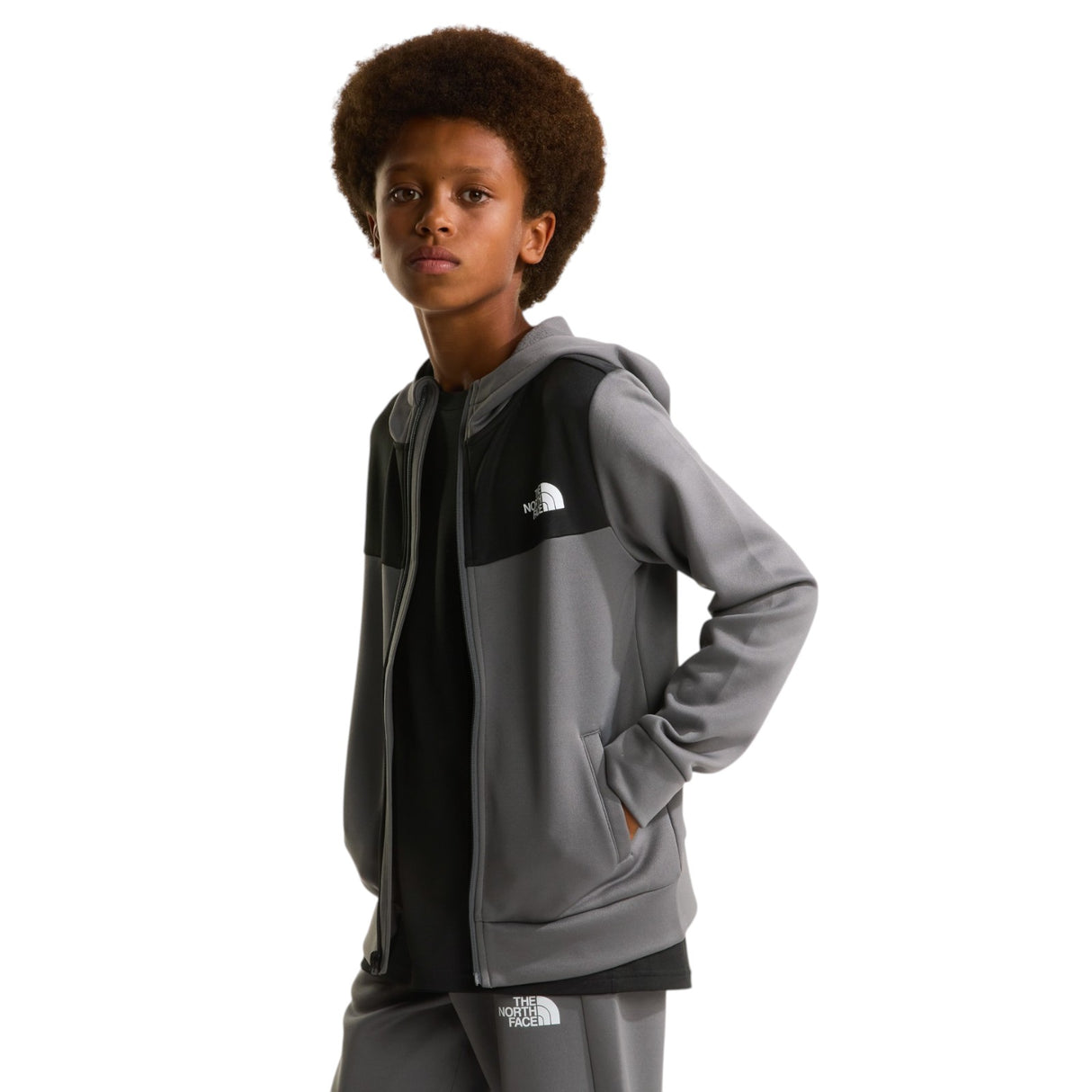 TNF TEEN Boys REAXION FZ Hoodie Grey