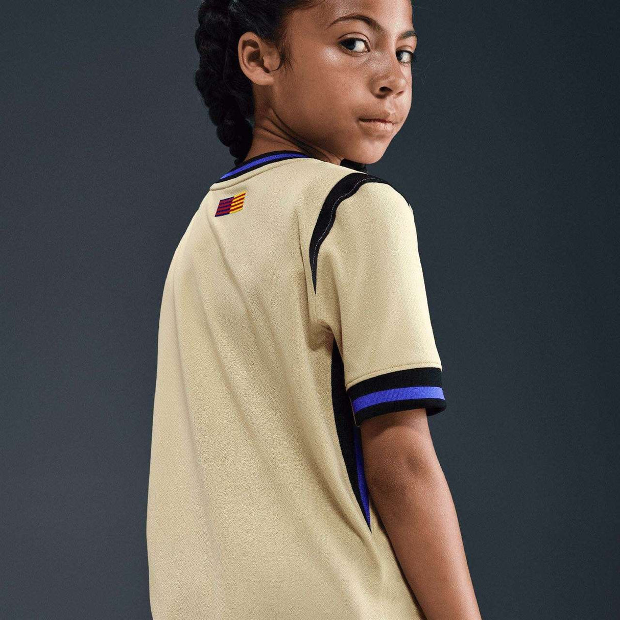 NIKE FCB DF JSY SS STADIUM KIDS AWAY Gld
