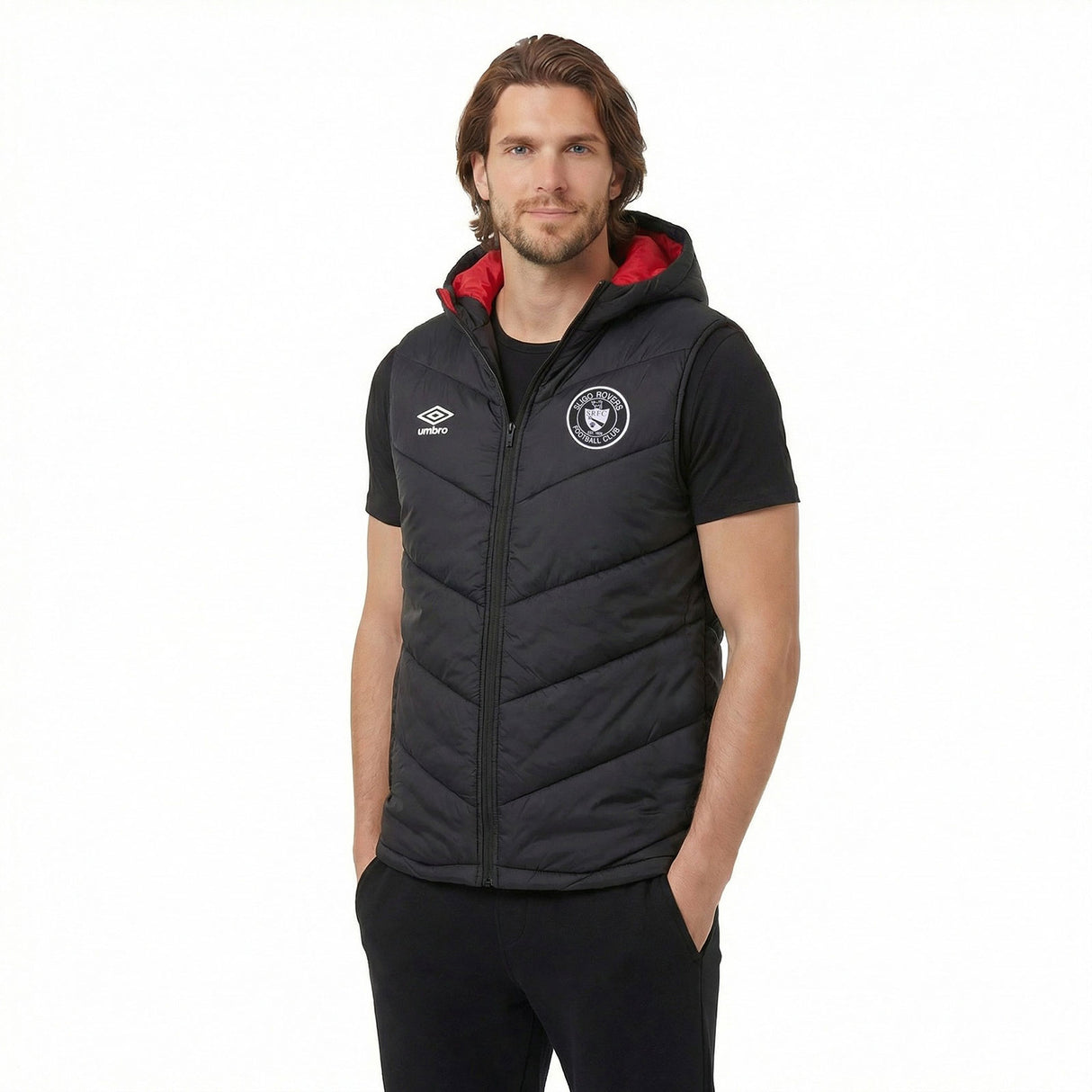 Umbro Sligo Rovers Football 2026 Mens Full-Zip Hood Gilet