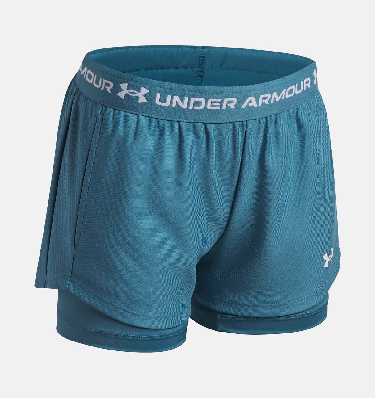 UA Girls Tech Play Up 2n1 Shorts Blue