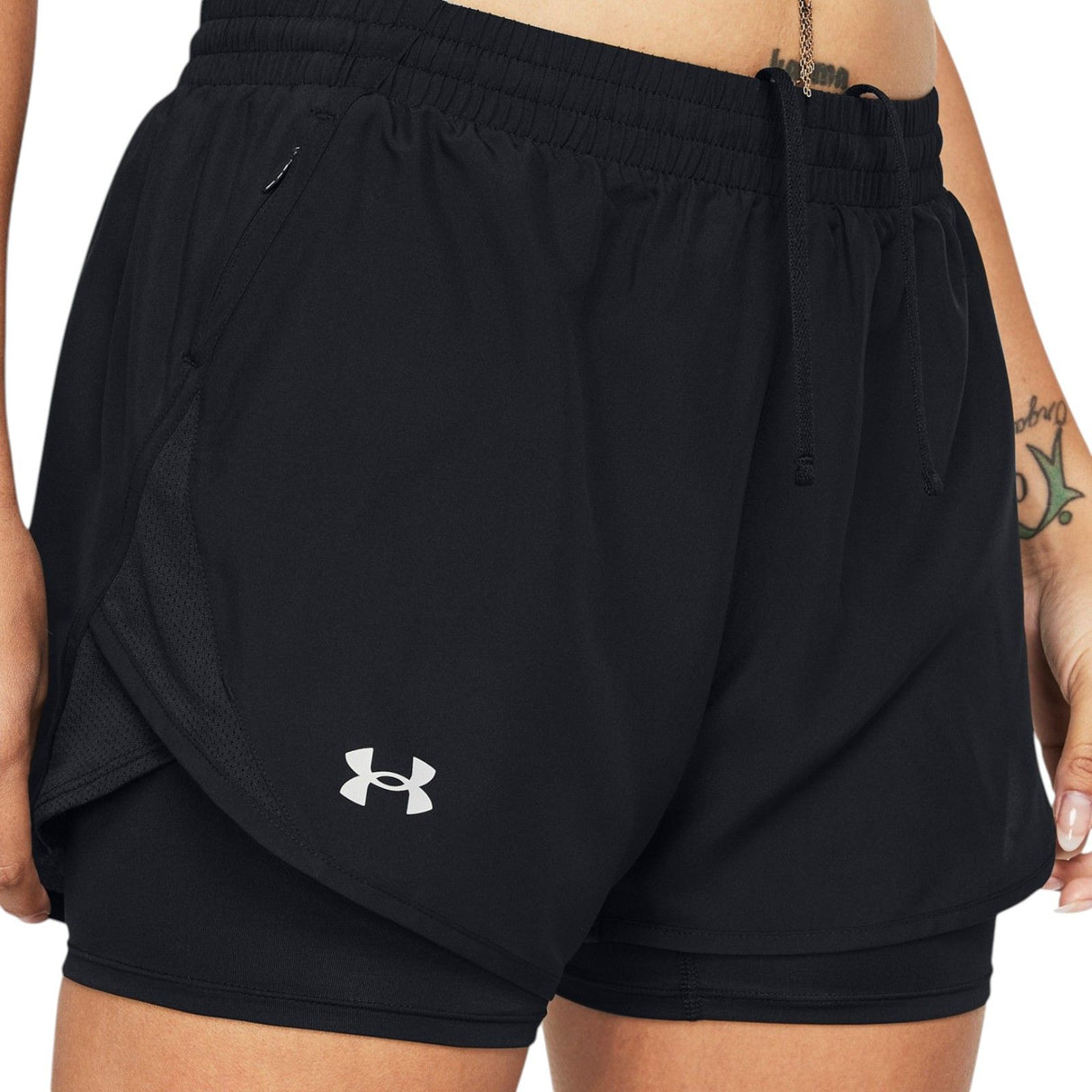 UA Womens Fly By 2in1 Shorts Black