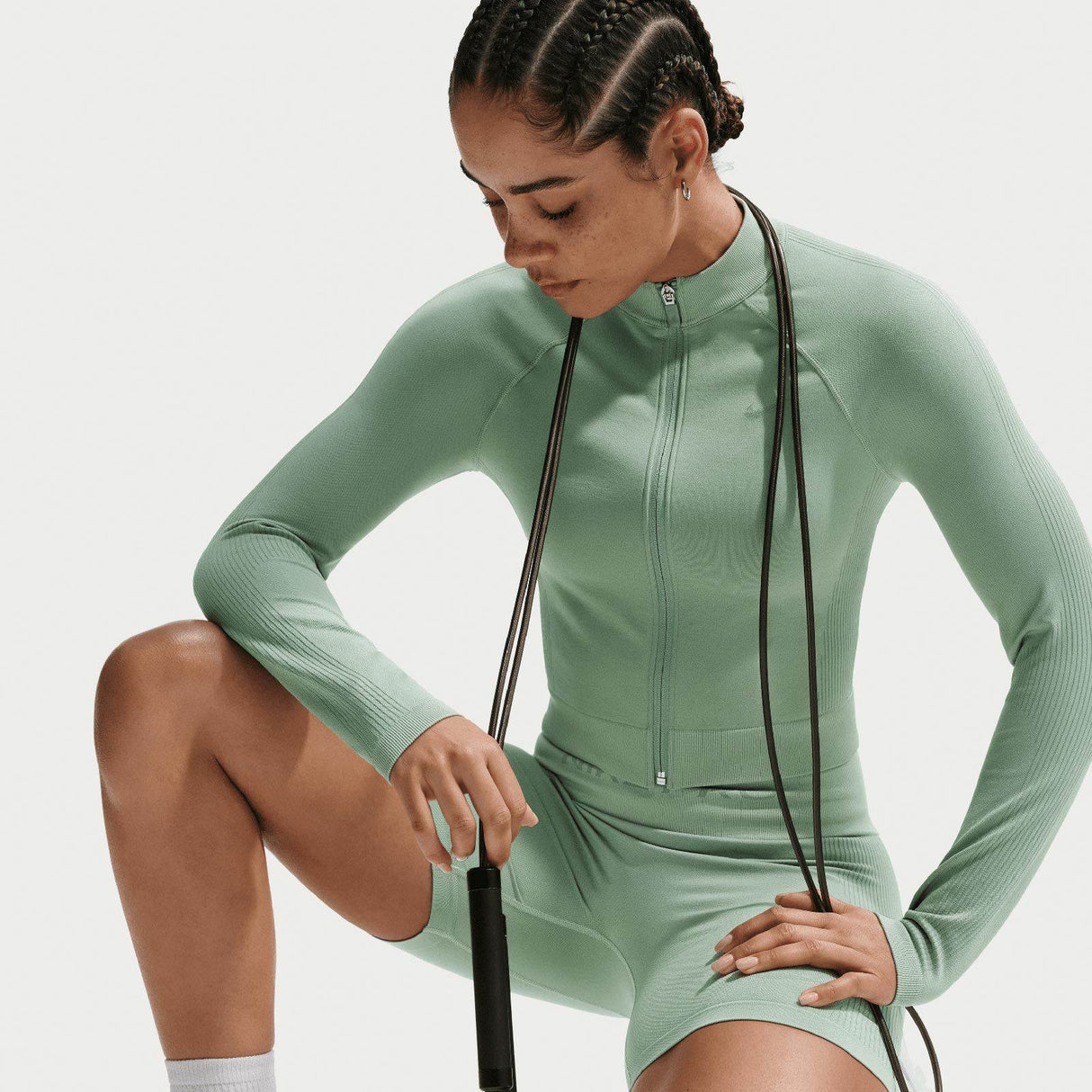 NIKE DF SMLS FZ MIDLAYER WMS Green