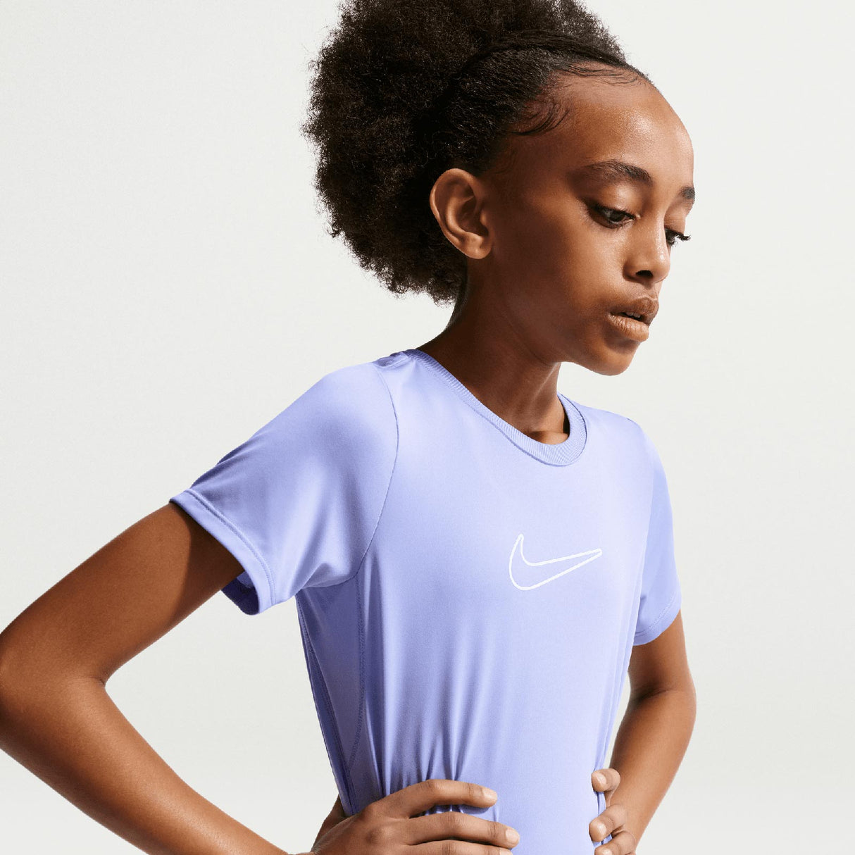 NIKE GIRLS DF ONE STD SS TOP HBR Purple