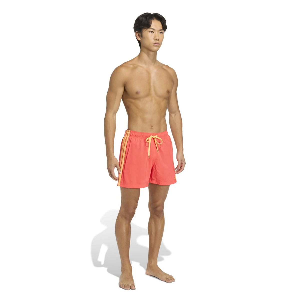 adidas Mens 3 Stripes 5in Shorts Red