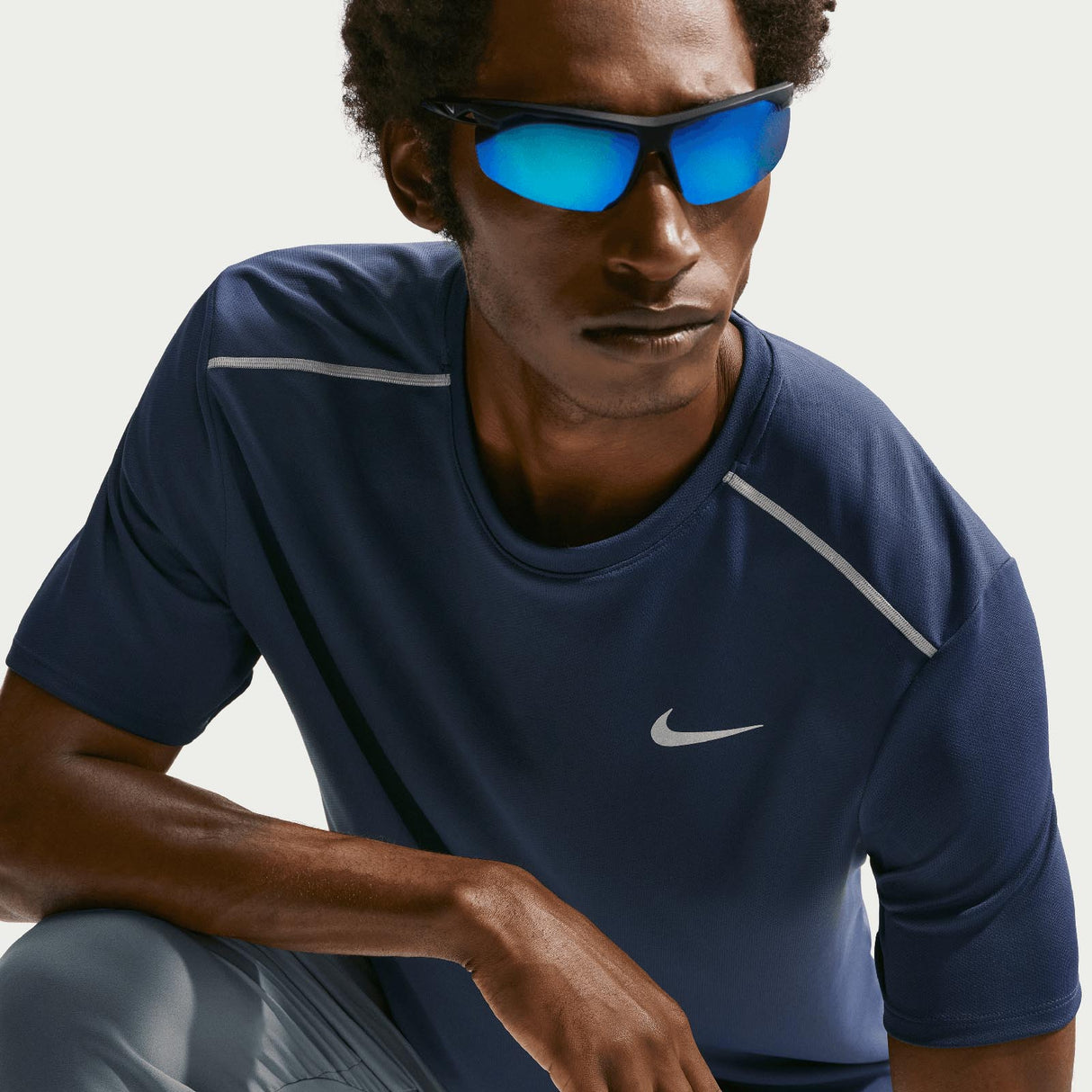 Nike Mens DF UV Miler SS Top Navy
