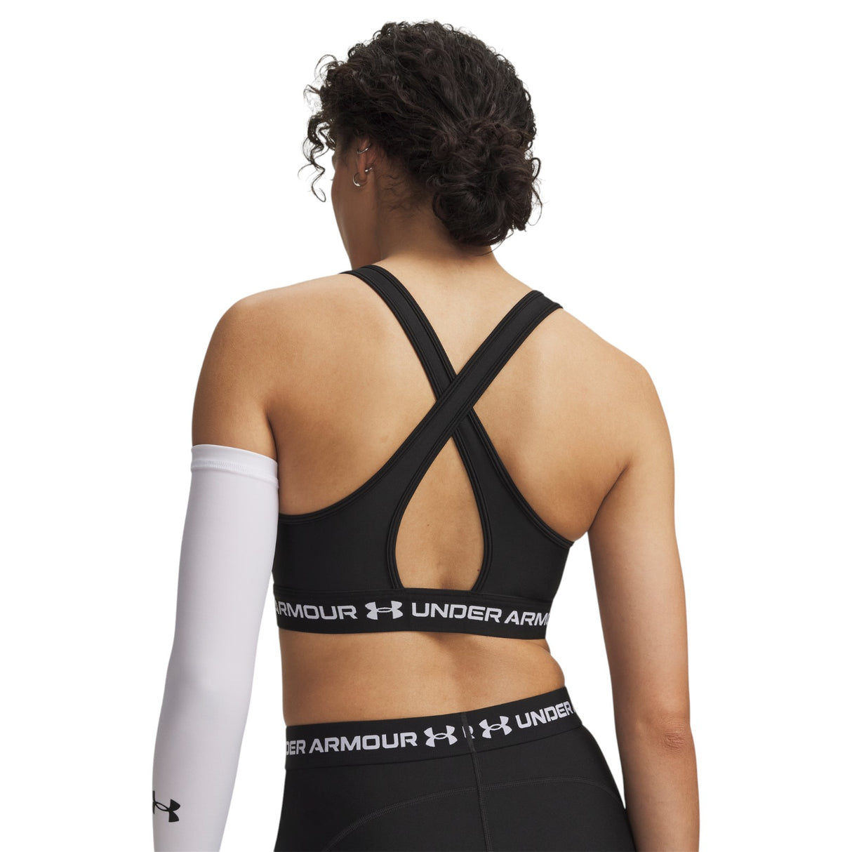 UA Wms Crossback Mid Bra Black