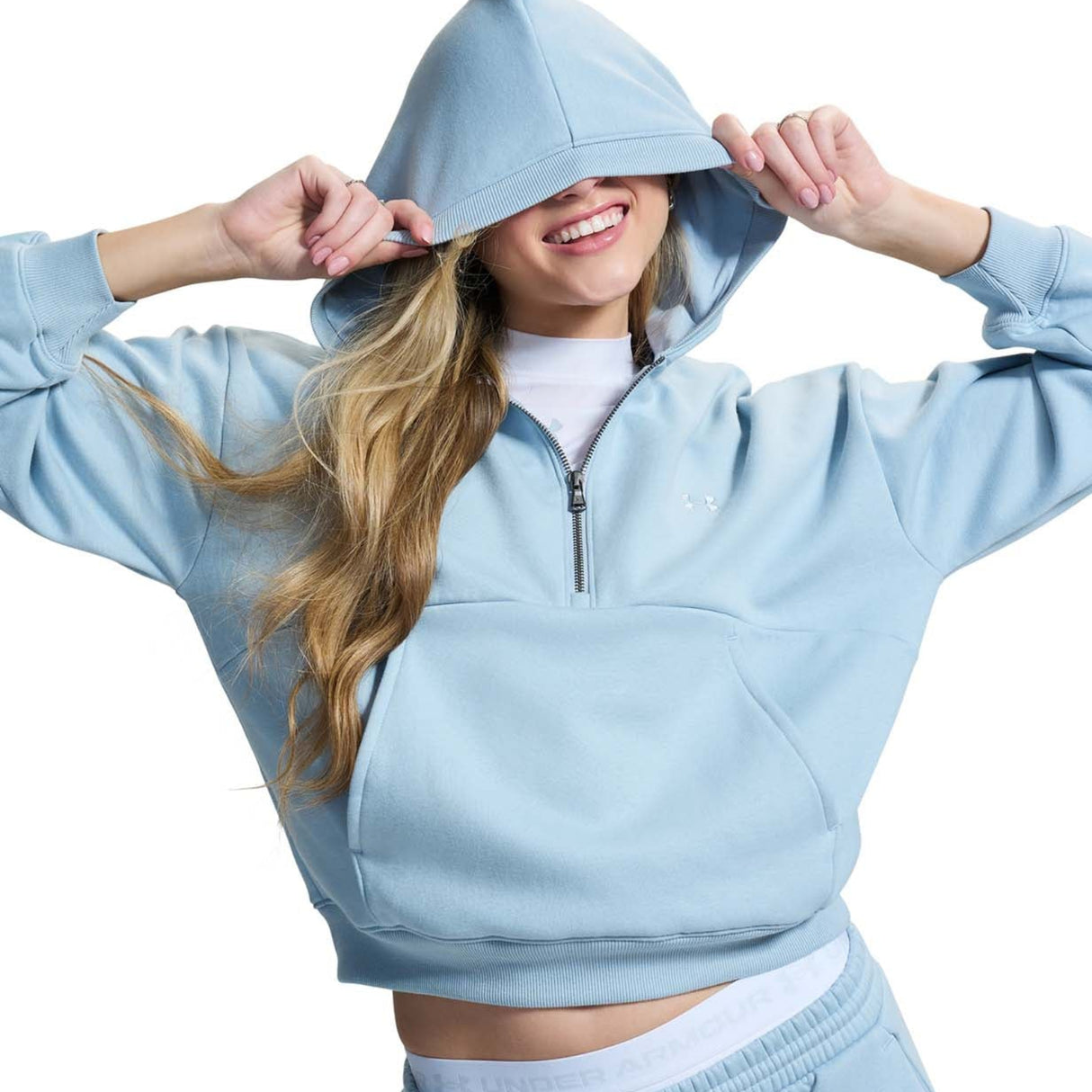 UA Wms Icon Fleece HZ Hoodie Blue