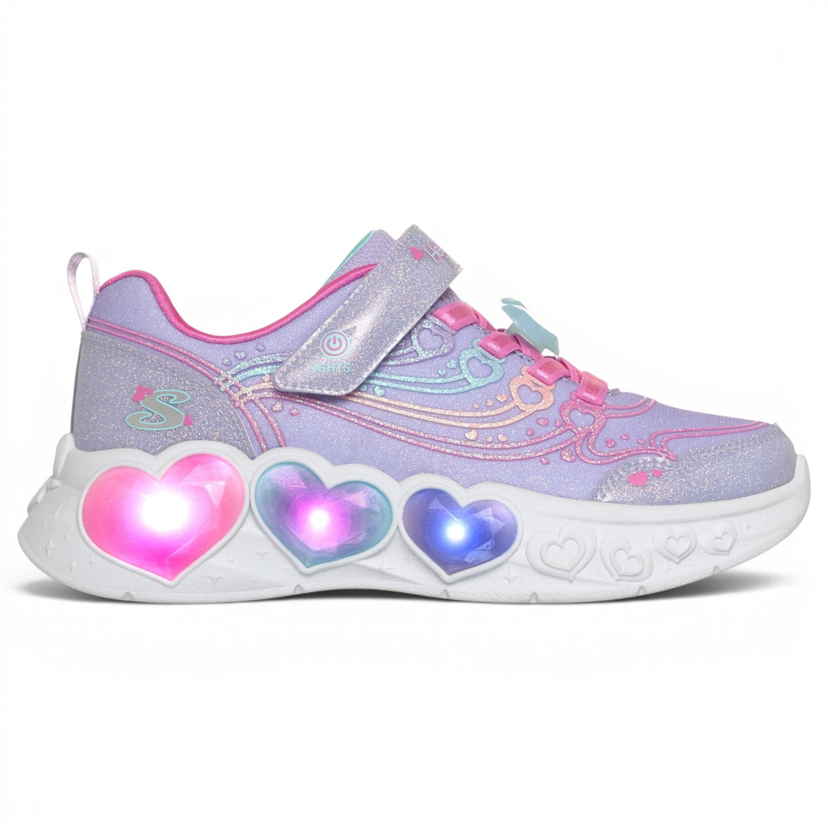 Skechers Enchanted Heart Lights Jr G Pur