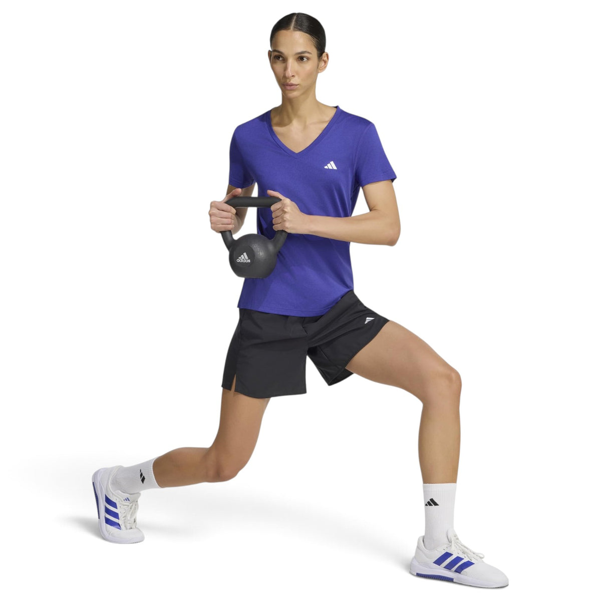 adidas Womens V Neck Tee Purple