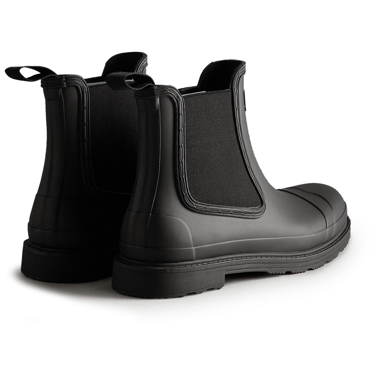 Hunter Mens Commando Chelsea Boots Black