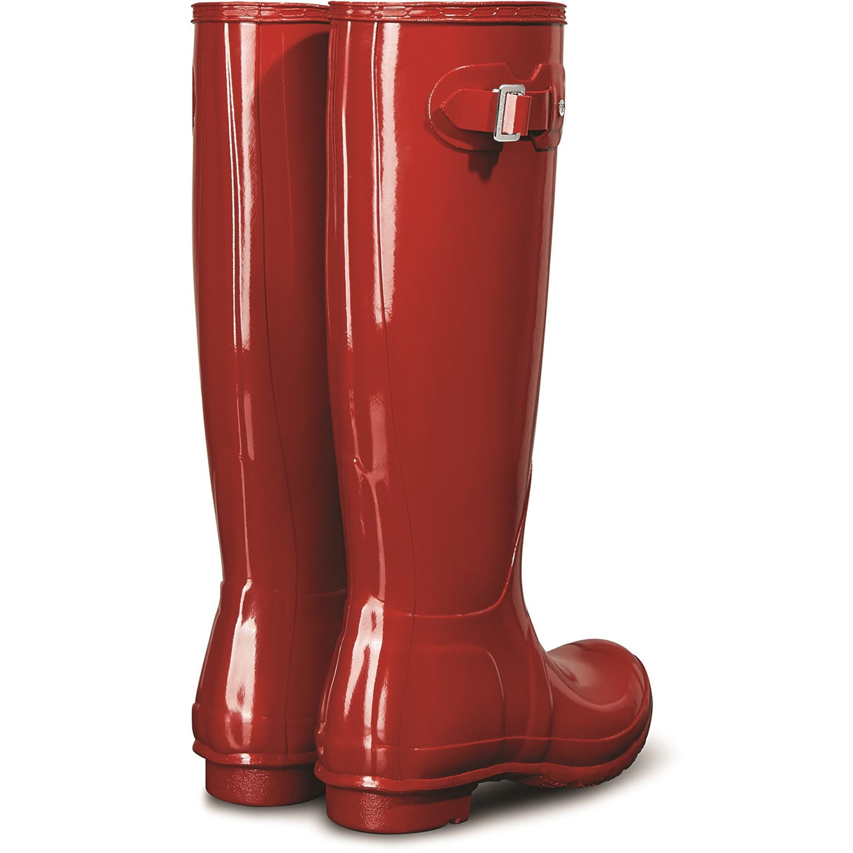 Hunter Womens Original Tall Gloss Wellington Boots Military Red