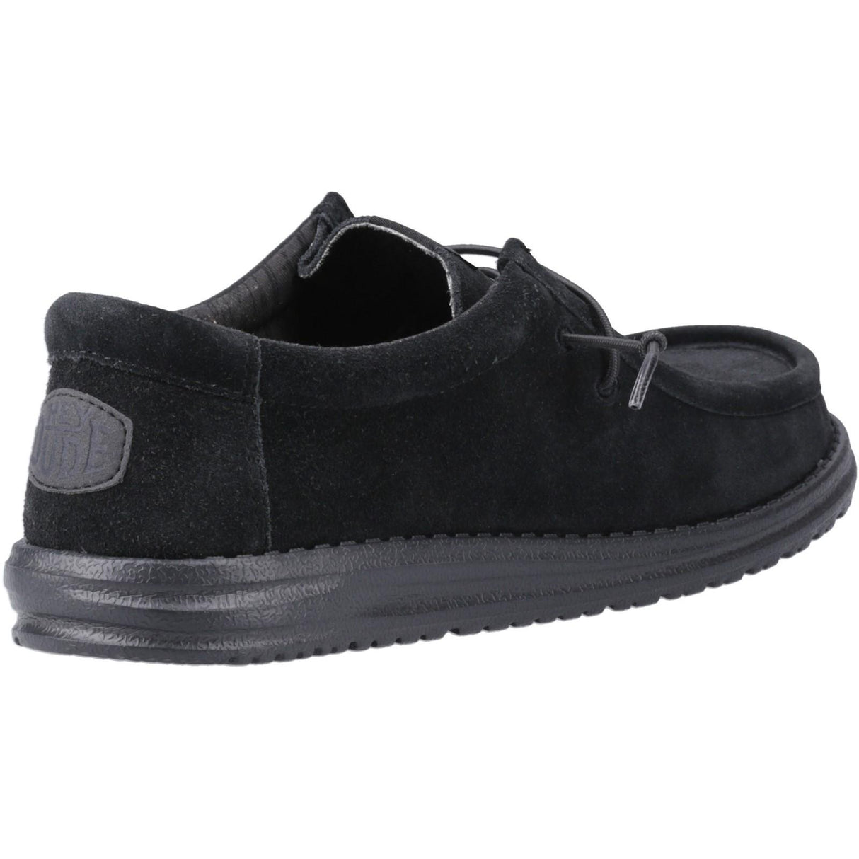 HEYDUDE Mens Wally Suede Shoes Black