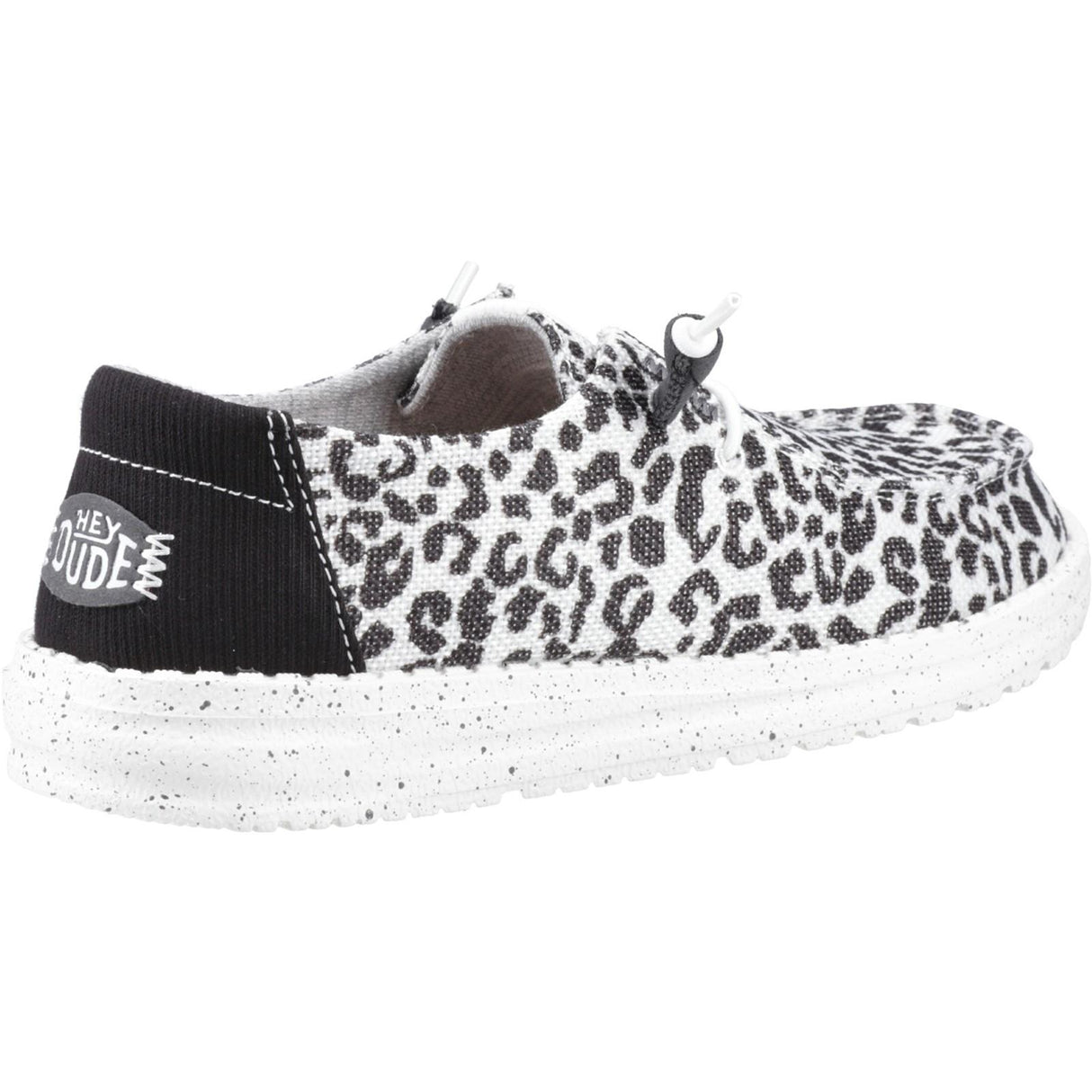 HEYDUDE Womens Wendy Leopard Shoe Black/Grey