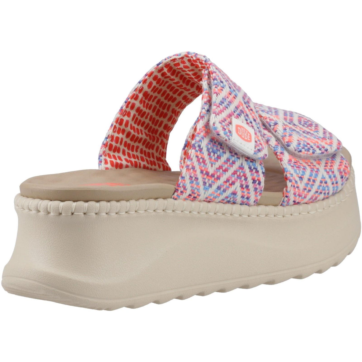 HEYDUDE Womens Delray Slide Surf Baja Sandal Blue/Pink/Multi