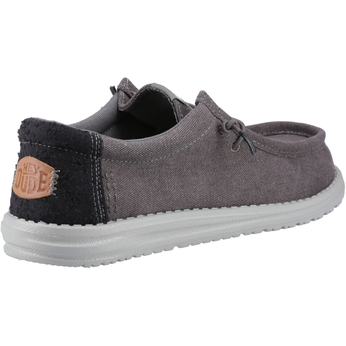 HEYDUDE Mens Wally Workwear Shoes Granite Grey/Black