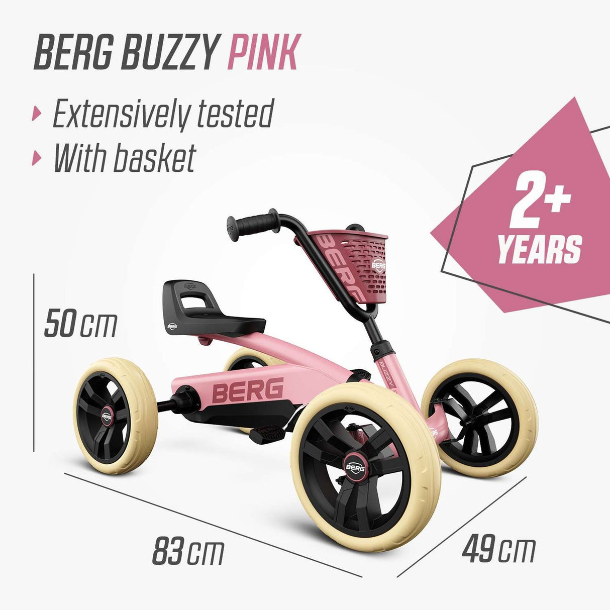 BERG Buzzy Pink Go-Kart