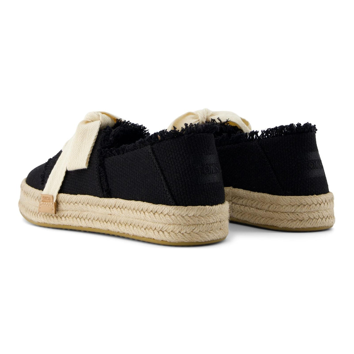 TOMS Womens Carolina Lace Up Espadrille Black Beachside