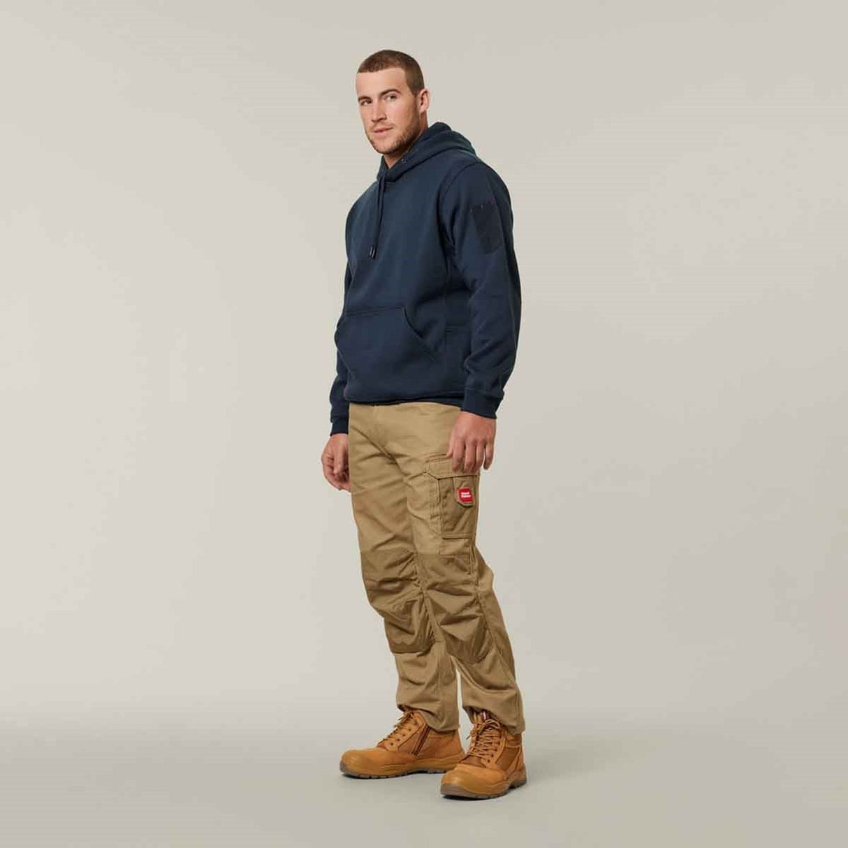 Hard Yakka Mens Brushed Fleece Hoodie Navy