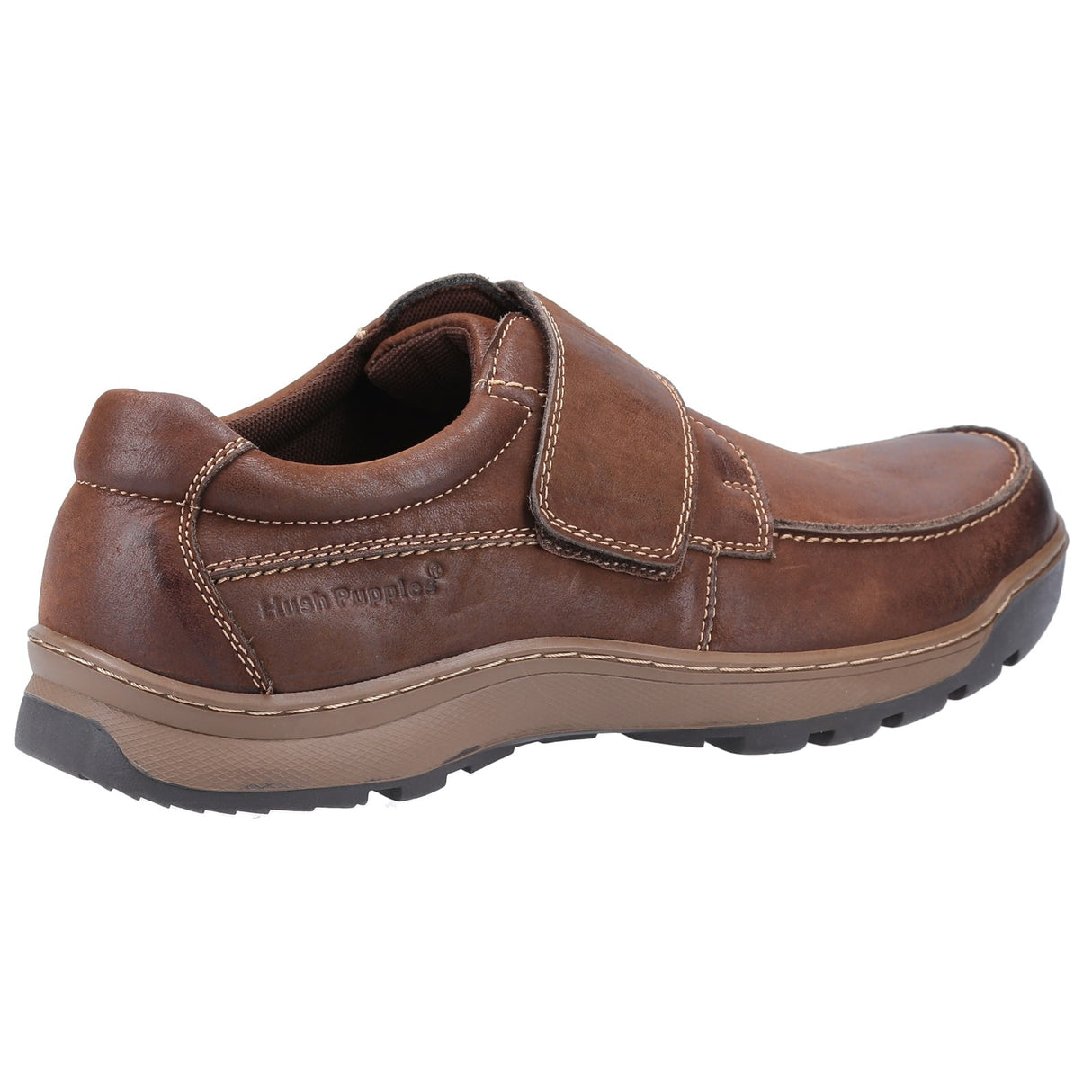 Hush Puppies Mens Casper Touch Fastening Shoes Brown