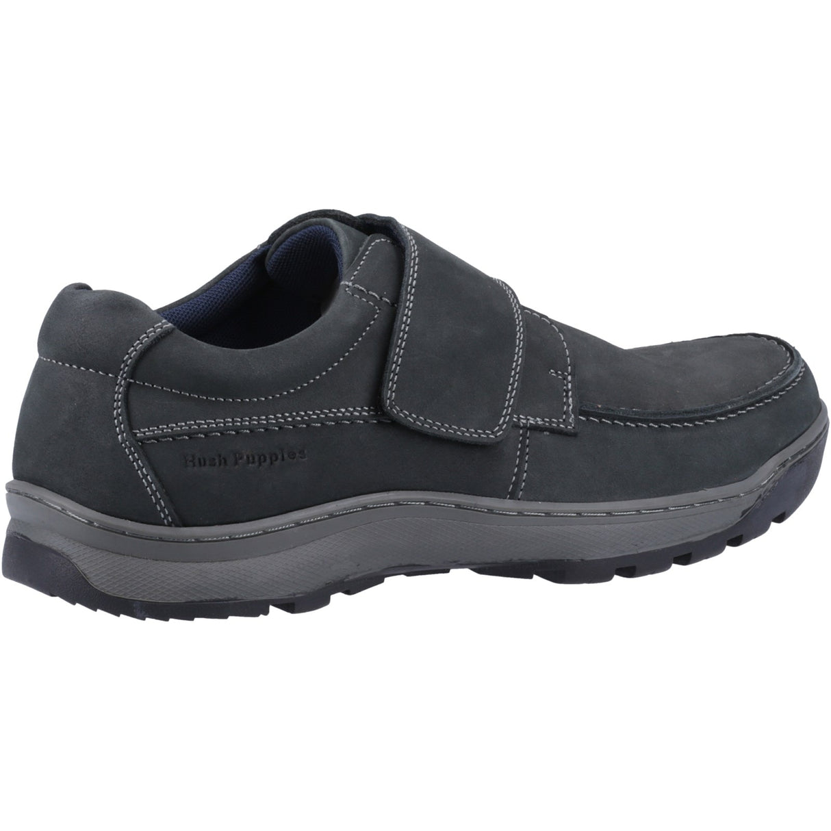 Hush Puppies Mens Casper Touch Fastening Shoes Navy Nubuck